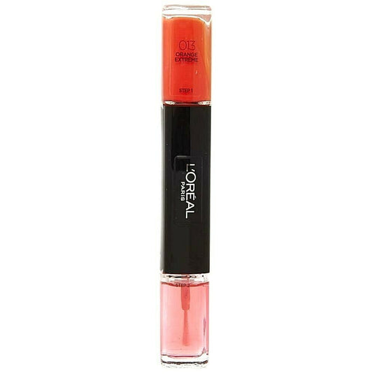 L'oreal Infallible Gel Effect Dou Nail Polish & Top Coat - 013 Orange Extreme-0