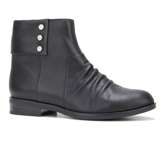 Hush Puppies Womens Hayworth Leather Heels Ankle Boots with Zip Shoes - Black-0