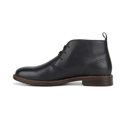 Hush Puppies Mens Harbour Leather Chukka Shoes Ankle Lace-Up Bounce 2.0 - Black-4