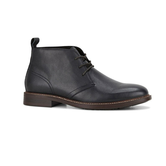 Hush Puppies Mens Harbour Leather Chukka Shoes Ankle Lace-Up Bounce 2.0 - Black-0