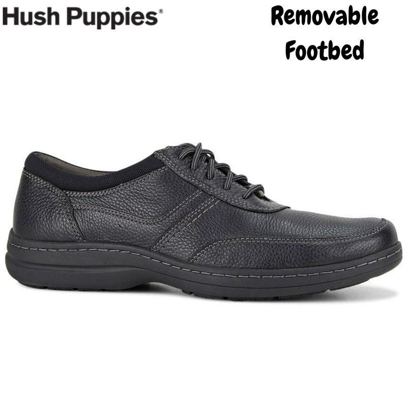 Load image into Gallery viewer, Hush Puppies Mens Elkhound MT Oxford Leather Shoes Casual Bounce 2.0 - Black-1

