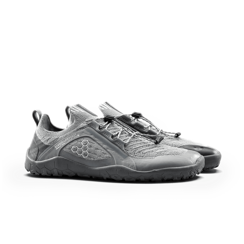 Load image into Gallery viewer, Vivobarefoot Primus Trail Knit FG Men's Trail Shoe – Ultimate Grey/Storm Cloud

