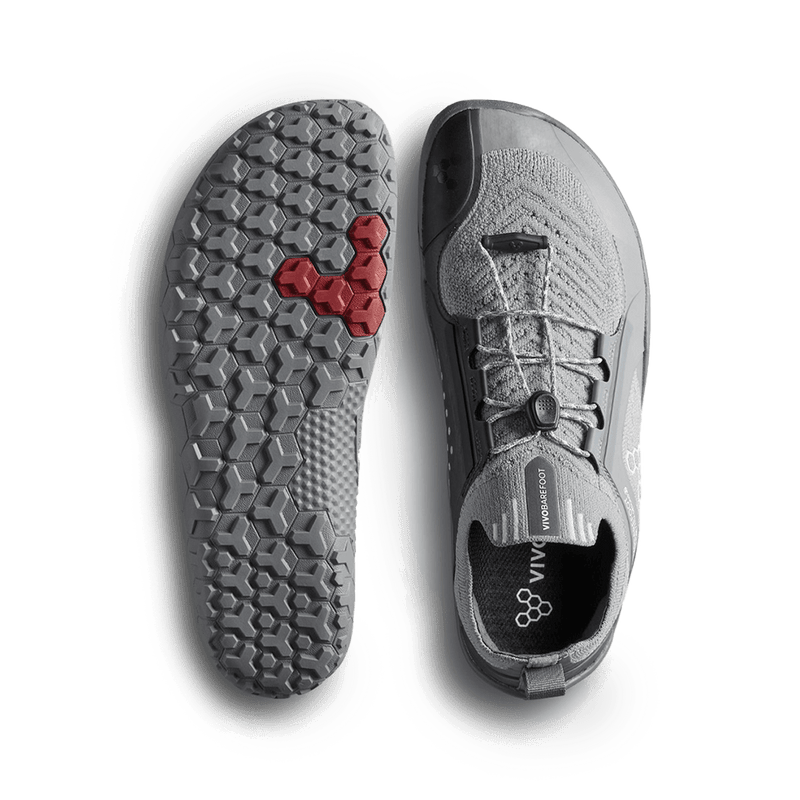 Load image into Gallery viewer, Vivobarefoot Primus Trail Knit FG Men's Trail Shoe – Ultimate Grey/Storm Cloud
