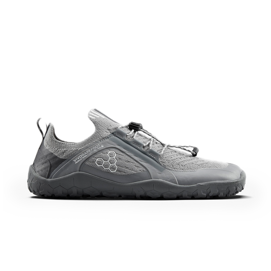 Vivobarefoot Primus Trail Knit FG Men's Trail Shoe – Ultimate Grey/Storm Cloud