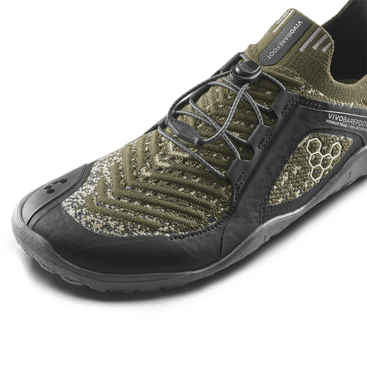 Vivobarefoot Primus Trail Knit FG Grounding Mens Dark Olive