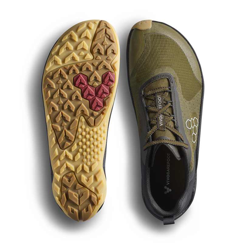 Load image into Gallery viewer, Vivobarefoot Primus Trail Flow Mens Dark Olive/Gum-1
