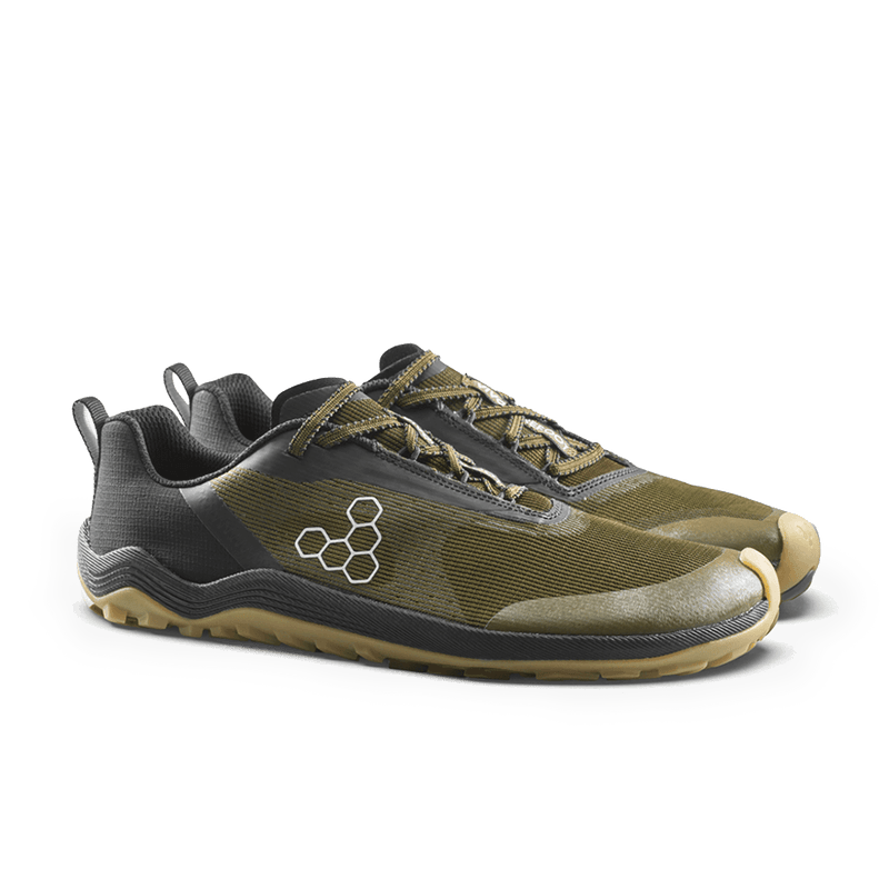 Load image into Gallery viewer, Vivobarefoot Primus Trail Flow Men's Barefoot Trail Runner – Dark Olive/Gum
