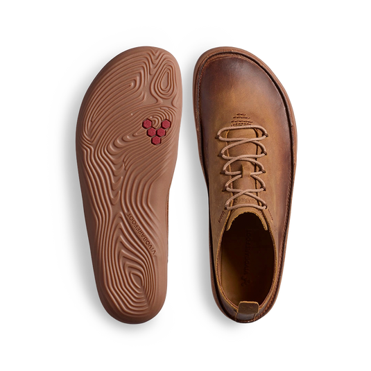 Vivobarefoot Sensus Moc Lace Up Leather Mens Dark Tan-1