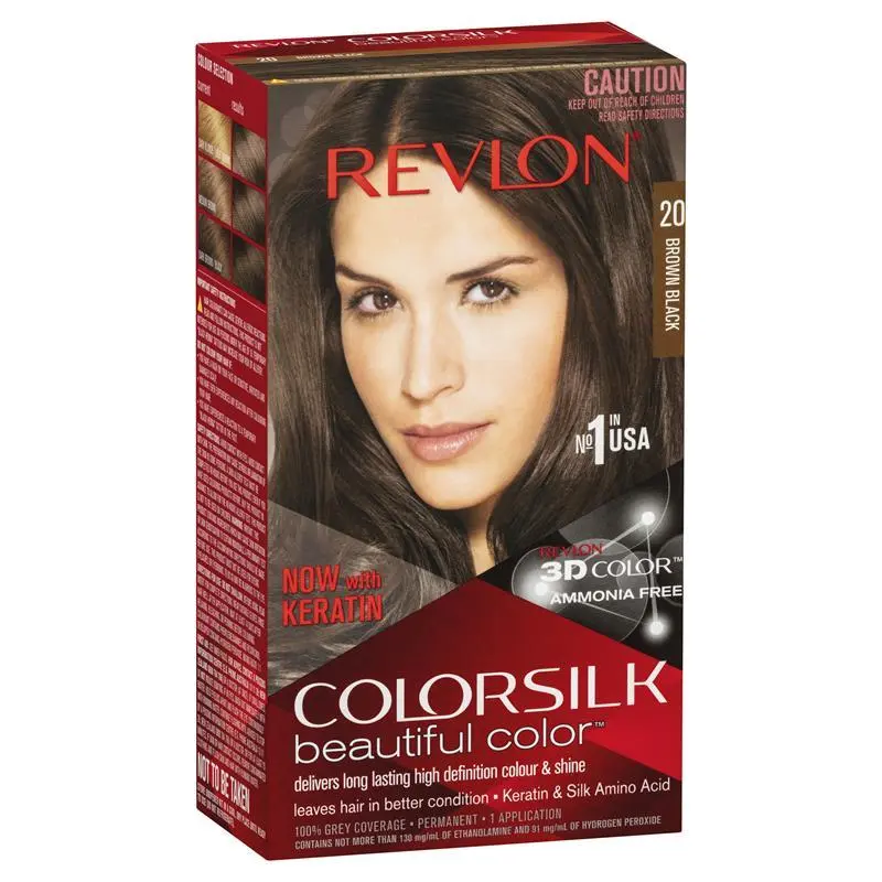 Load image into Gallery viewer, Revlon ColorSilk 20 Brown Black Permanent 3D Hair Colour w/ Keratin - Brown/Black-0
