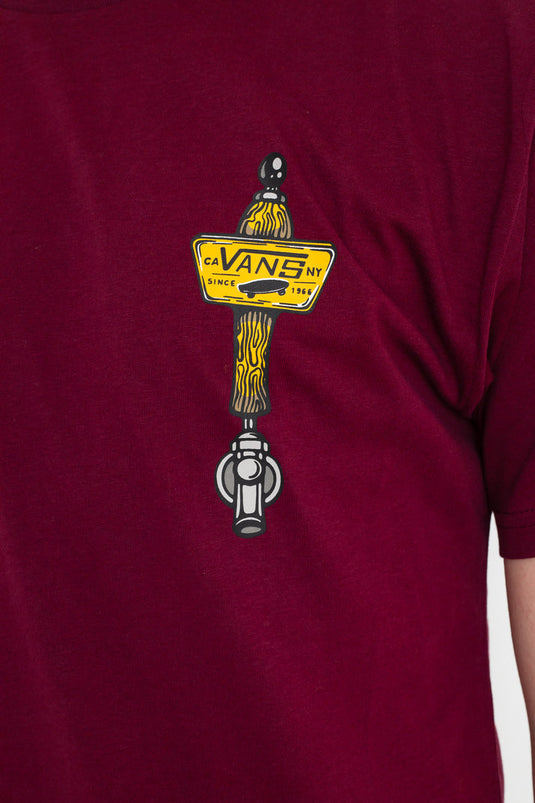 Vans Mens Off The Wall Tavern T-Shirt- Burgundy