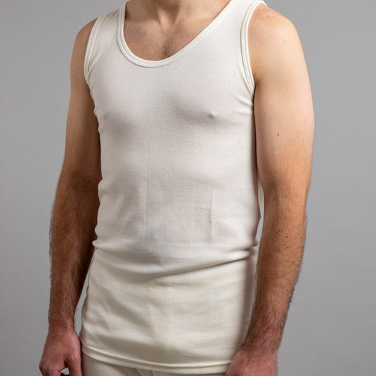Mens Thermal Singlet Sleeveless Top Merino Wool Blend AUS MADE Thermals-3