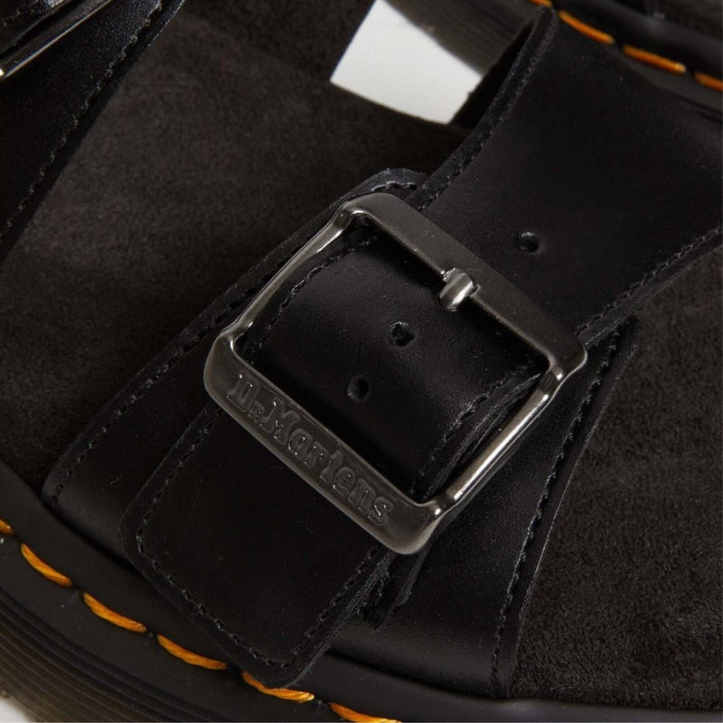 Load image into Gallery viewer, Dr. Martens Josef Analine Leather Slide Sandals Buckle Strap Comfort Footbed in Black-4
