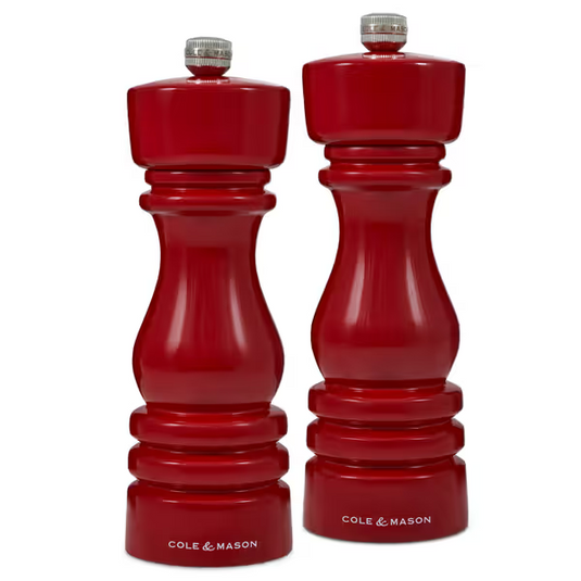 Cole & Mason London Salt & Pepper Shakers Mills Red Gloss Gift Set - 18cm-1