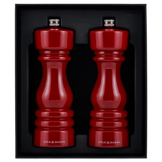 Cole & Mason London Salt & Pepper Shakers Mills Red Gloss Gift Set - 18cm-2