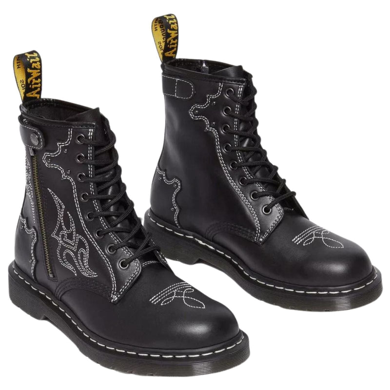 Load image into Gallery viewer, Dr. Martens 1460 Gothic Americana Leather Lace up 8 Eye Boots Wanama - Black-3
