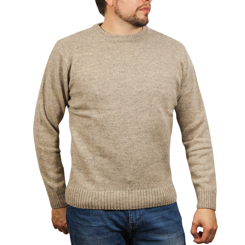 Load image into Gallery viewer, 100% SHETLAND WOOL CREW Round Neck Knit JUMPER Pullover Mens Sweater Knitted - Burgundy (97)
