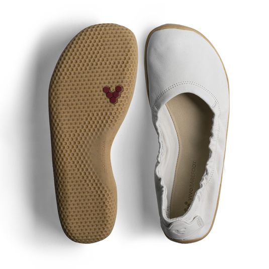 Vivobarefoot Primus Asana Yin Ballerina Leather Womens Limestone