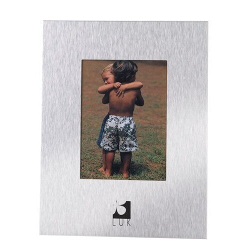 Photo Frame Brushed Aluminum Finish Table Stand Home Decor-0