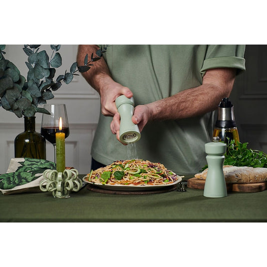 Cole & Mason Kenton Salt & Pepper Mill 15cm Rubberwood Ceramic Grinder - Sage-2