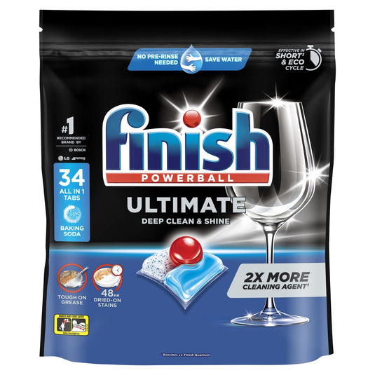 Finish PK34 Dishwasher Tabs Powerball Ultimate Deep Clean And Shine Baking Soda-0
