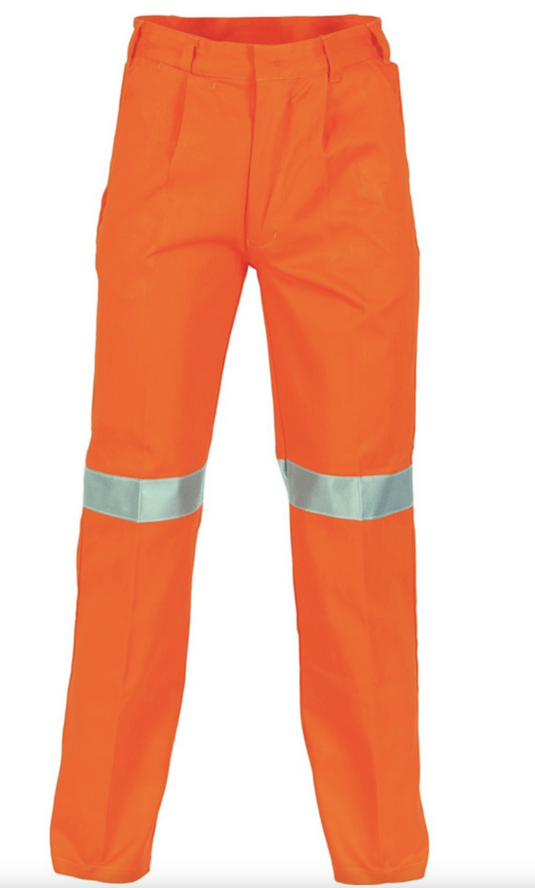 DNC Cotton Drill Pants With 3M Reflective Tape - Orange - Size 107R-1
