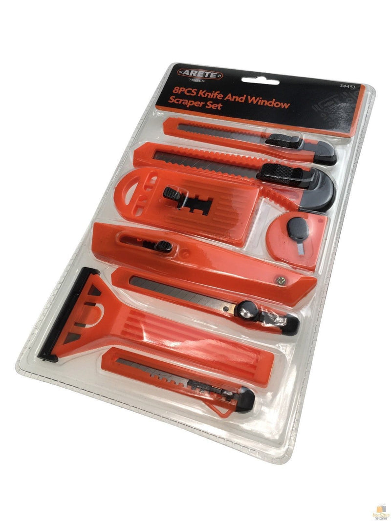 Load image into Gallery viewer, 32pcs KNIFE &amp; WINDOW SCRAPER SET Building Tools Box Cutters Spring Knives BULK-2
