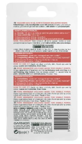 Garnier 8mL Skinactive Pore Minimiser Volcano Face Mask Volcanic Rock & Clay-4