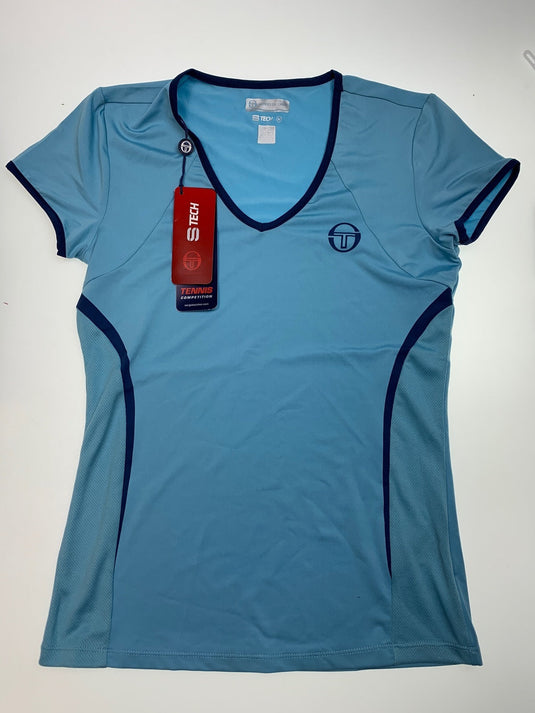 Sergio Tacchini Womens Eva Sports Tee Top Tennis - Light Blue-4