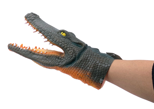 Realistic Crocodile Hand Puppet Costume Party Prop Rubber Toy for Kids & Adults-1