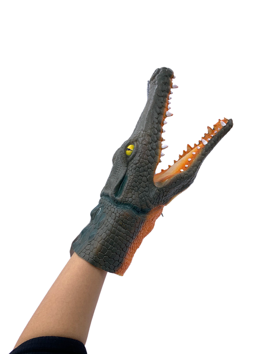 Realistic Crocodile Hand Puppet Costume Party Prop Rubber Toy for Kids & Adults-2