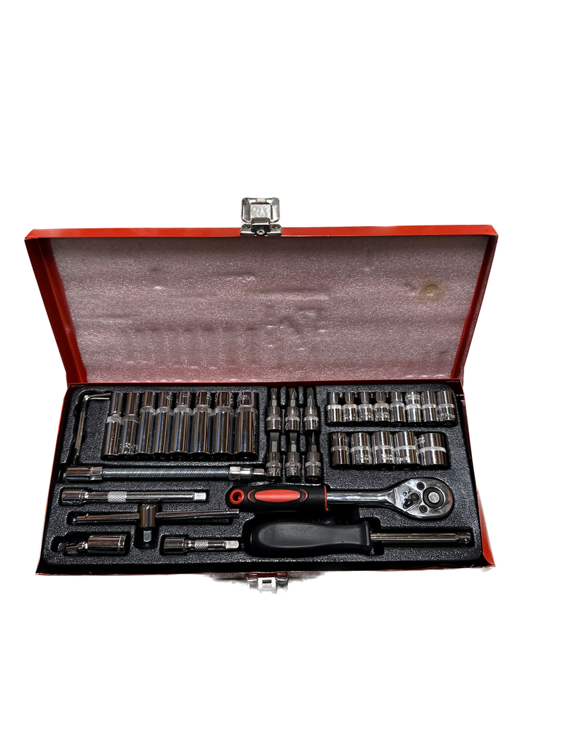 Load image into Gallery viewer, 37 Piece Ratchet Socket Wrench Set Screwdriver Bits Extension Hex Chrome Vanadium-2
