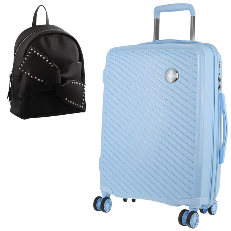 Load image into Gallery viewer, Pierre Cardin Inspired Milleni Luggage Bag Large in Blue + FREE Milleni Backpack
