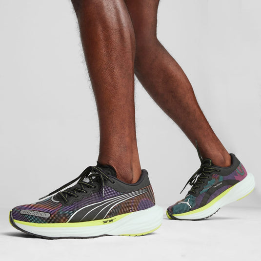 Mens Puma Deviate NITRO 2 Psychedelic Rush PUMA Black Lime Pow White - Size 11.5-2