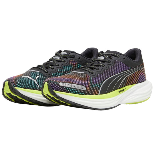 Mens Puma Deviate NITRO 2 Psychedelic Rush PUMA Black Lime Pow White - Size 11.5-4