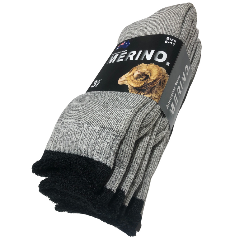 Load image into Gallery viewer, 3 Pairs MERINO WOOL SOCKS Mens Heavy Duty Premium Thick Work Socks Cushion-27
