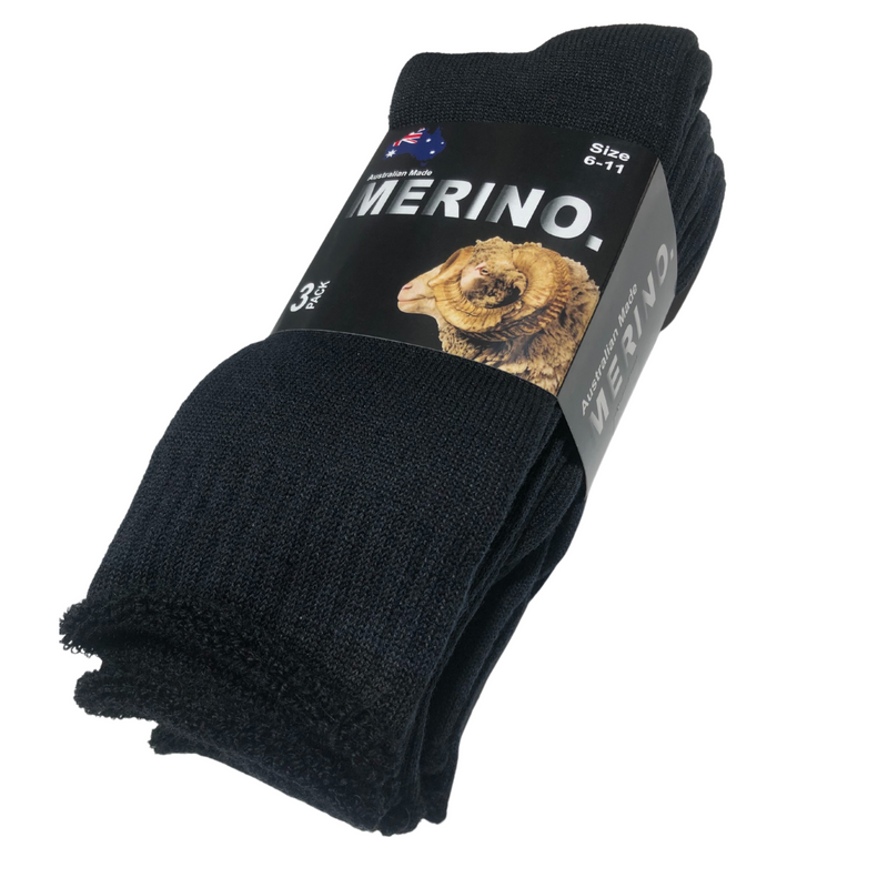 Load image into Gallery viewer, 3 Pairs MERINO WOOL SOCKS Mens Heavy Duty Premium Thick Work Socks Cushion-23
