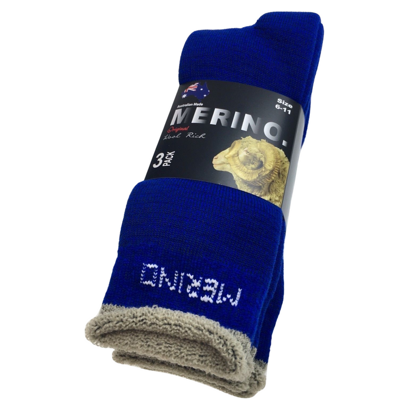 Load image into Gallery viewer, 3 Pairs MERINO WOOL SOCKS Mens Heavy Duty Premium Thick Work Socks Cushion-6
