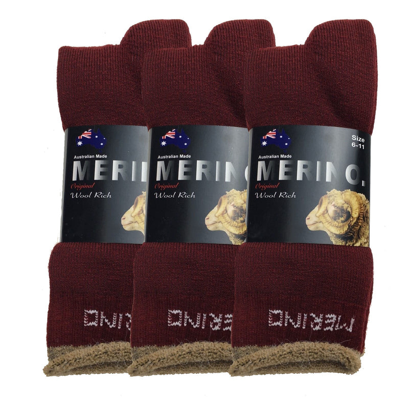Load image into Gallery viewer, 3 Pairs MERINO WOOL SOCKS Mens Heavy Duty Premium Thick Work Socks Cushion-10
