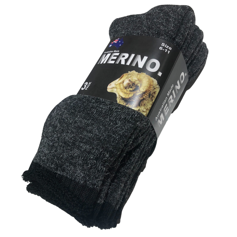 Load image into Gallery viewer, 3 Pairs MERINO WOOL SOCKS Mens Heavy Duty Premium Thick Work Socks Cushion-11
