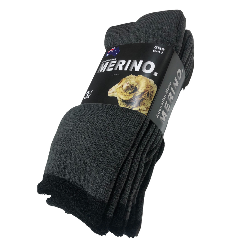 Load image into Gallery viewer, 3 Pairs MERINO WOOL SOCKS Mens Heavy Duty Premium Thick Work Socks Cushion-29
