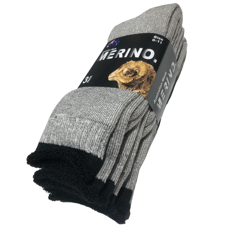 Load image into Gallery viewer, 3 Pairs MERINO WOOL SOCKS Mens Heavy Duty Premium Thick Work Socks Cushion-16
