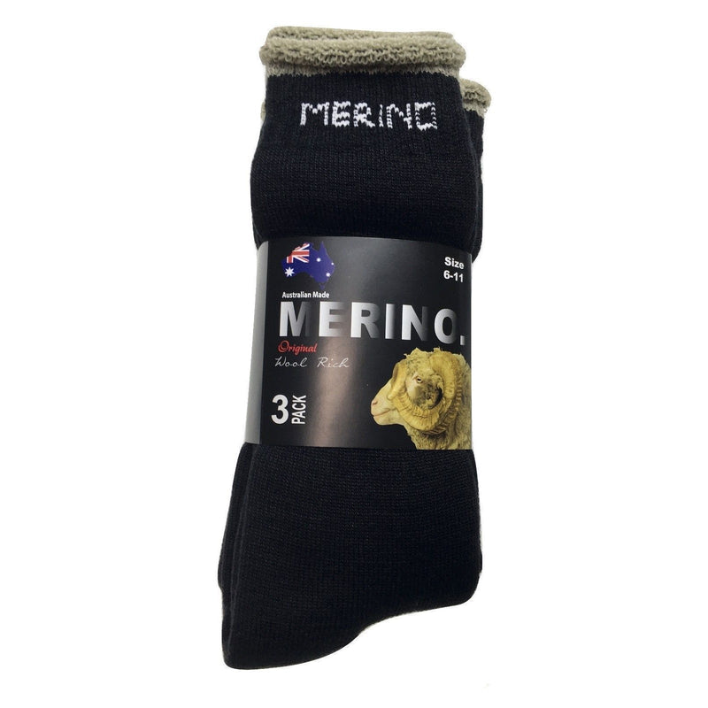 Load image into Gallery viewer, 3 Pairs MERINO WOOL SOCKS Mens Heavy Duty Premium Thick Work Socks Cushion-30
