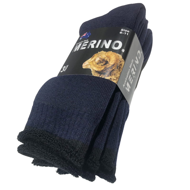Load image into Gallery viewer, 3 Pairs MERINO WOOL SOCKS Mens Heavy Duty Premium Thick Work Socks Cushion-18
