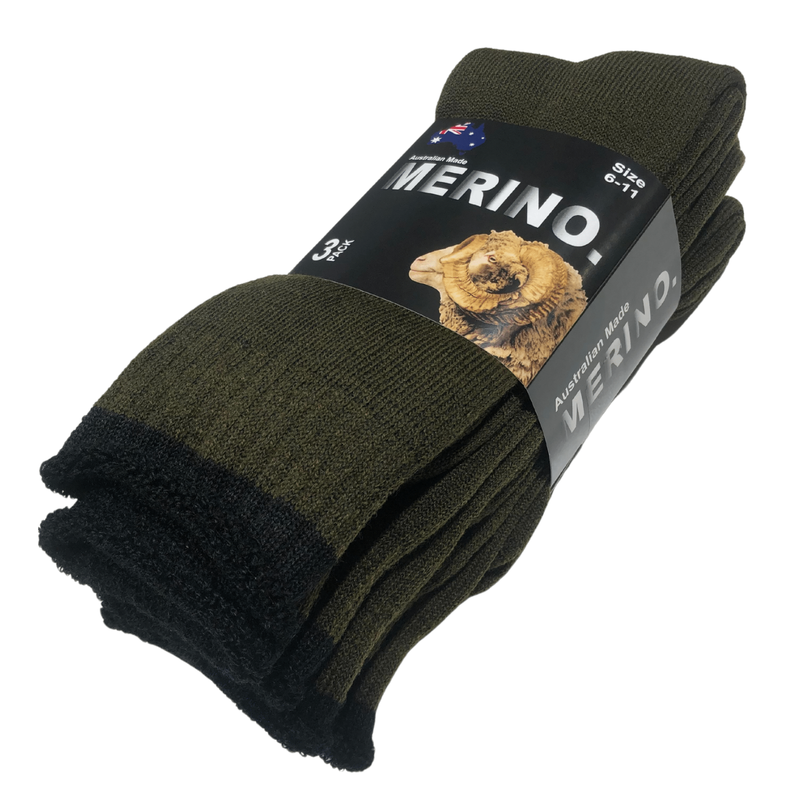 Load image into Gallery viewer, 3 Pairs MERINO WOOL SOCKS Mens Heavy Duty Premium Thick Work Socks Cushion-20
