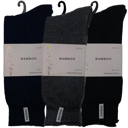 3 Pairs PREMIUM BAMBOO SOCKS Mens Heavy Duty Thick Work Socks BULK Cushion - Assorted Colour Pack-5