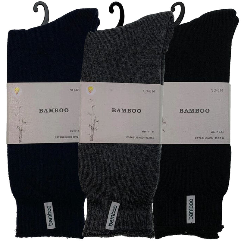 Load image into Gallery viewer, 3 Pairs PREMIUM BAMBOO SOCKS Mens Heavy Duty Thick Work Socks BULK Cushion - Assorted Colour Pack-4
