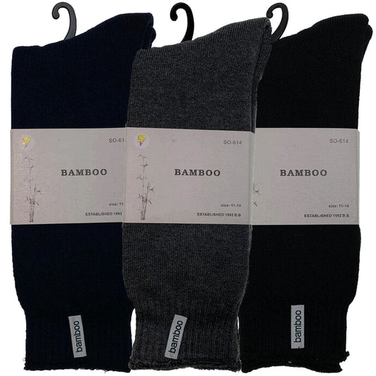 3 Pairs PREMIUM BAMBOO SOCKS Mens Heavy Duty Thick Work Socks BULK Cushion - Assorted Colour Pack-1