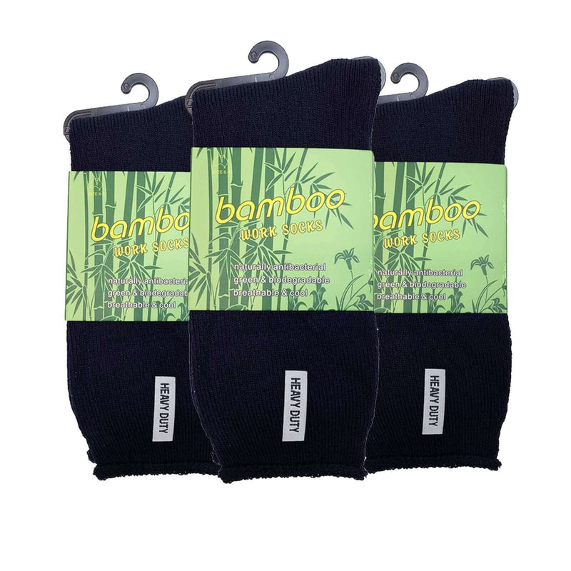 Load image into Gallery viewer, 3 Pairs PREMIUM BAMBOO SOCKS Mens Heavy Duty Thick Work Socks Cushion BULK-7
