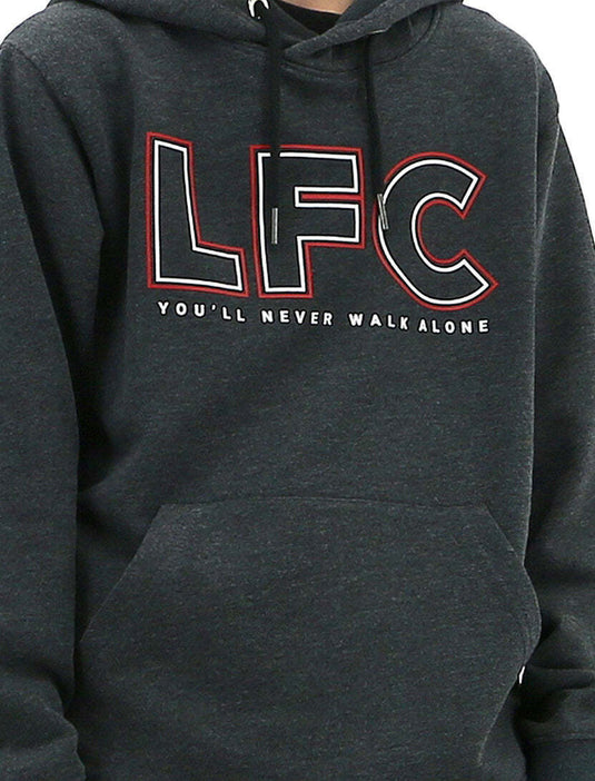 Liverpool FC Youth Boys Hoodie Jumper LFC Anfield Hoody - Grey-4