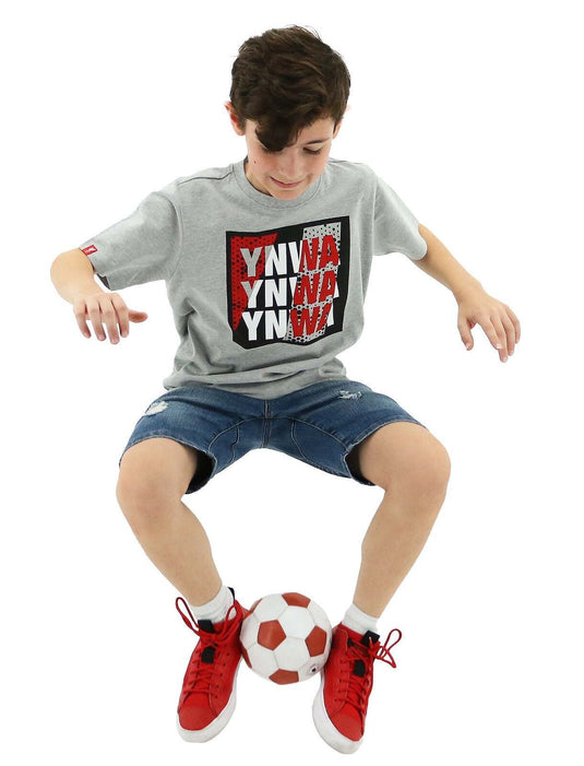 Liverpool FC Youth Kids YNWA Tee T Shirt Top Soccer LFC - Grey-4